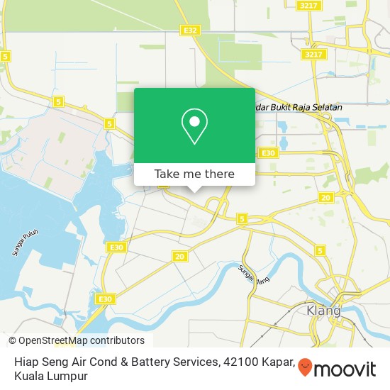 Peta Hiap Seng Air Cond & Battery Services, 42100 Kapar