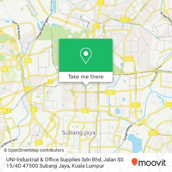 Peta UNI-Industrial & Office Supplies Sdn Bhd, Jalan SS 15 / 4D 47500 Subang Jaya