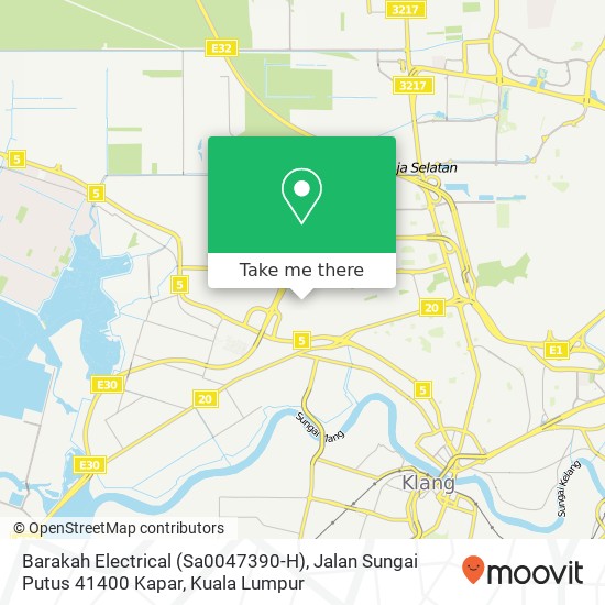 Barakah Electrical (Sa0047390-H), Jalan Sungai Putus 41400 Kapar map