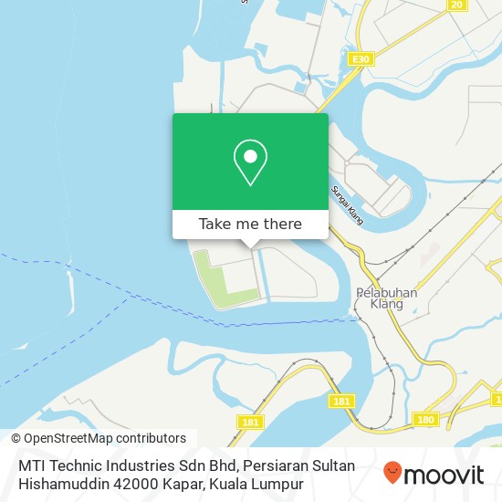 Peta MTI Technic Industries Sdn Bhd, Persiaran Sultan Hishamuddin 42000 Kapar