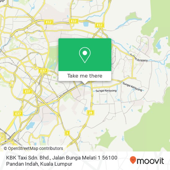 KBK Taxi Sdn. Bhd., Jalan Bunga Melati 1 56100 Pandan Indah map