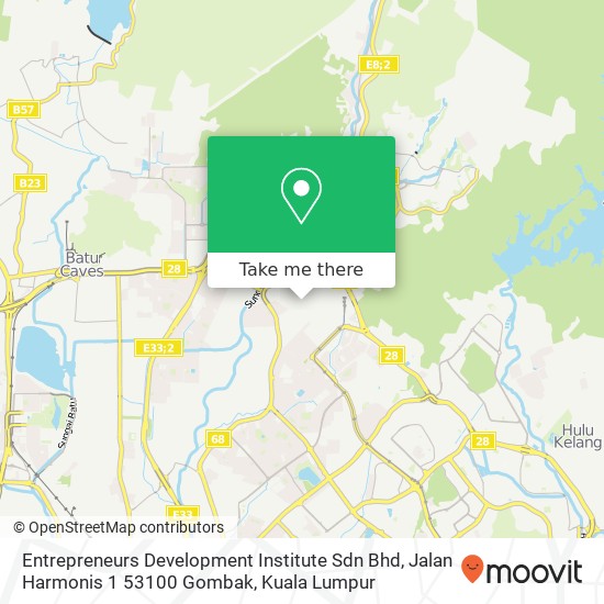 Peta Entrepreneurs Development Institute Sdn Bhd, Jalan Harmonis 1 53100 Gombak