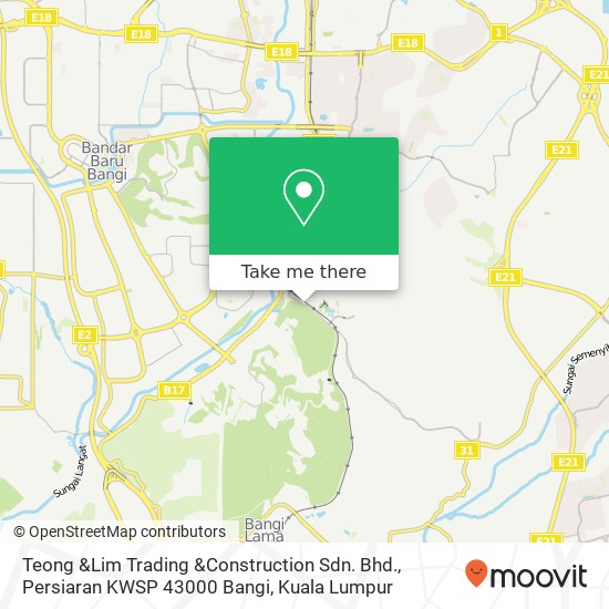 Teong &Lim Trading &Construction Sdn. Bhd., Persiaran KWSP 43000 Bangi map