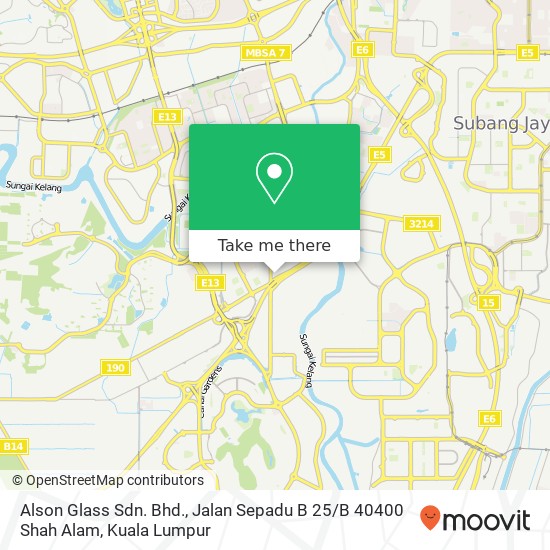 Peta Alson Glass Sdn. Bhd., Jalan Sepadu B 25 / B 40400 Shah Alam