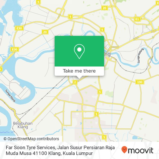 Peta Far Soon Tyre Services, Jalan Susur Persiaran Raja Muda Musa 41100 Klang