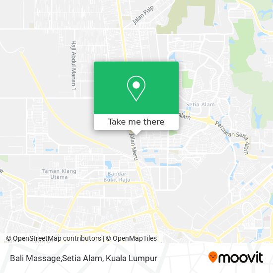 Bali Massage,Setia Alam map