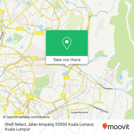 Peta Shell Select, Jalan Ampang 55000 Kuala Lumpur
