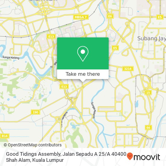 Good Tidings Assembly, Jalan Sepadu A 25 / A 40400 Shah Alam map