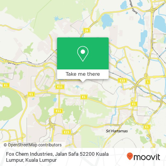 Peta Fox Chem Industries, Jalan Safa 52200 Kuala Lumpur