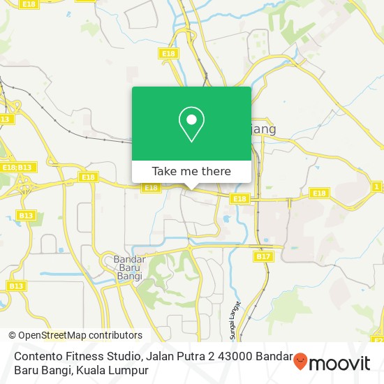 Peta Contento Fitness Studio, Jalan Putra 2 43000 Bandar Baru Bangi