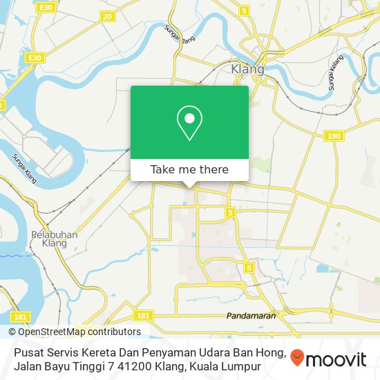 Pusat Servis Kereta Dan Penyaman Udara Ban Hong, Jalan Bayu Tinggi 7 41200 Klang map