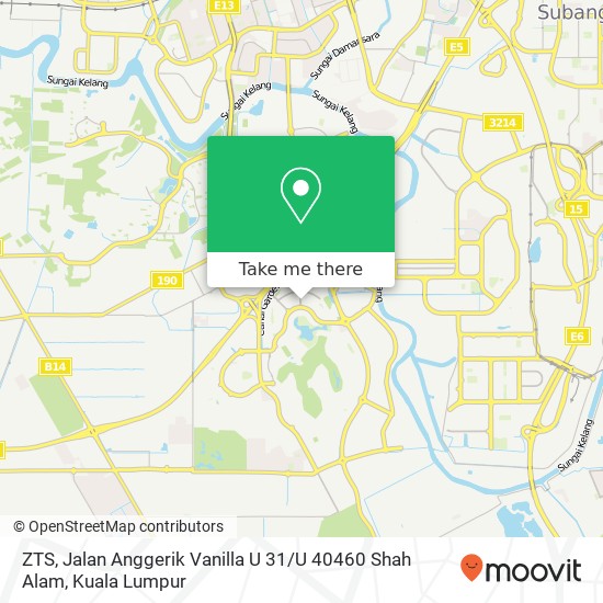 Peta ZTS, Jalan Anggerik Vanilla U 31 / U 40460 Shah Alam