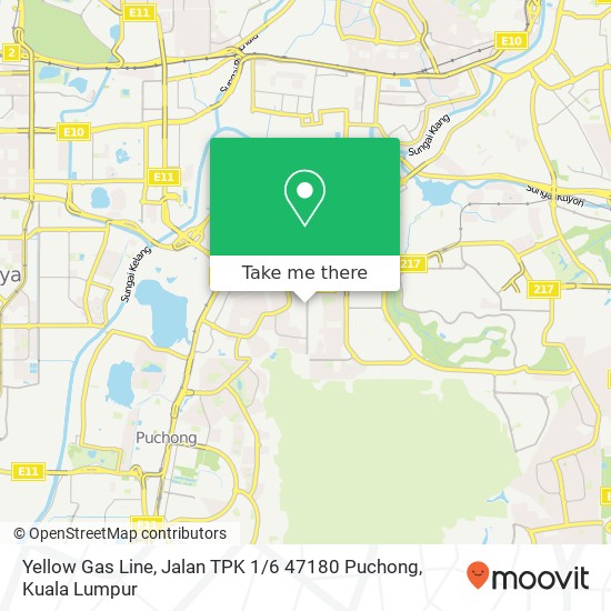 Peta Yellow Gas Line, Jalan TPK 1 / 6 47180 Puchong