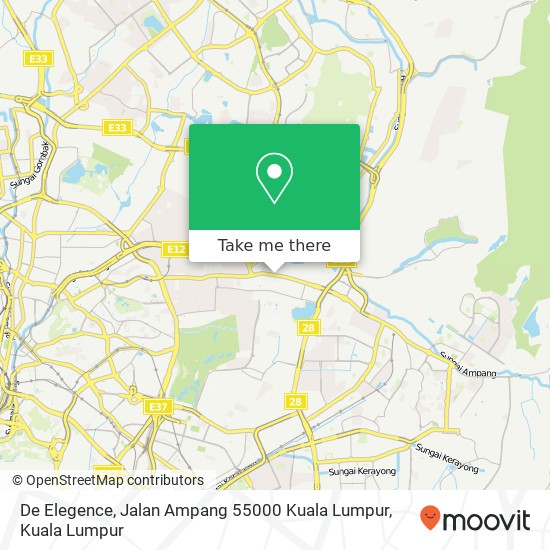 Peta De Elegence, Jalan Ampang 55000 Kuala Lumpur