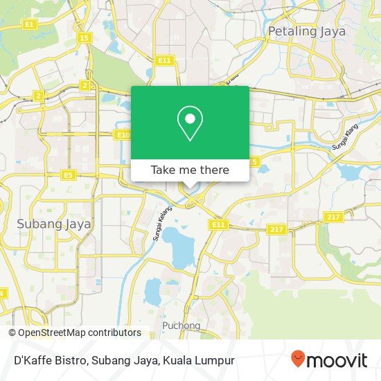 D'Kaffe Bistro, Subang Jaya map