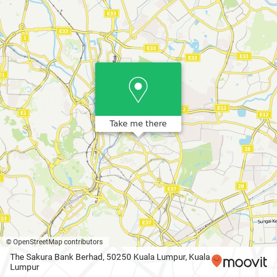 Peta The Sakura Bank Berhad, 50250 Kuala Lumpur