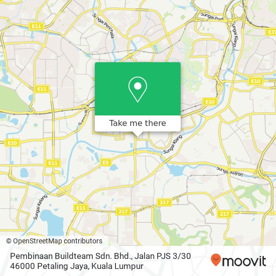 Peta Pembinaan Buildteam Sdn. Bhd., Jalan PJS 3 / 30 46000 Petaling Jaya