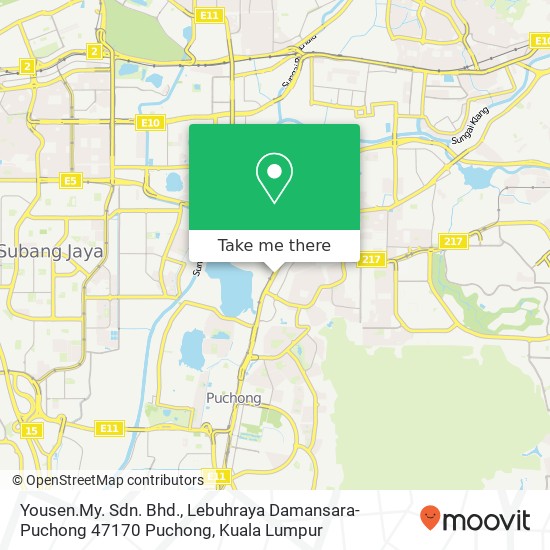 Yousen.My. Sdn. Bhd., Lebuhraya Damansara-Puchong 47170 Puchong map