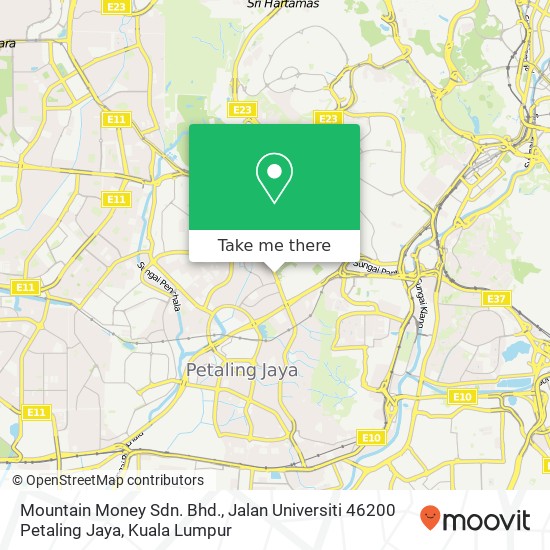 Mountain Money Sdn. Bhd., Jalan Universiti 46200 Petaling Jaya map