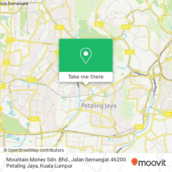 Mountain Money Sdn. Bhd., Jalan Semangat 46200 Petaling Jaya map
