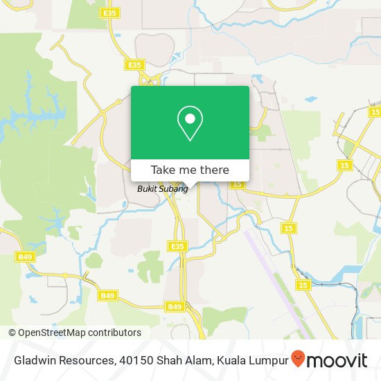 Gladwin Resources, 40150 Shah Alam map
