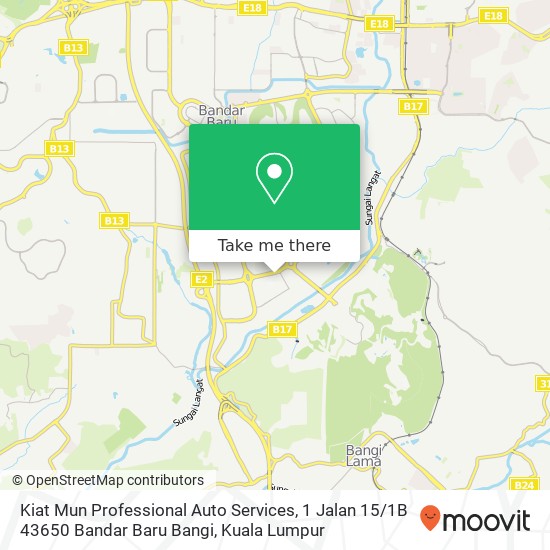 Peta Kiat Mun Professional Auto Services, 1 Jalan 15 / 1B 43650 Bandar Baru Bangi