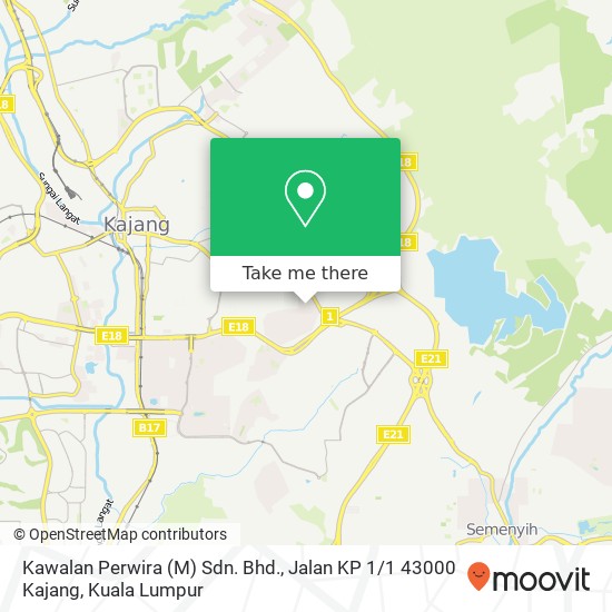 Peta Kawalan Perwira (M) Sdn. Bhd., Jalan KP 1 / 1 43000 Kajang