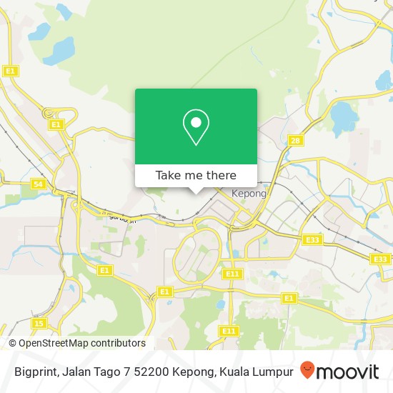 Peta Bigprint, Jalan Tago 7 52200 Kepong