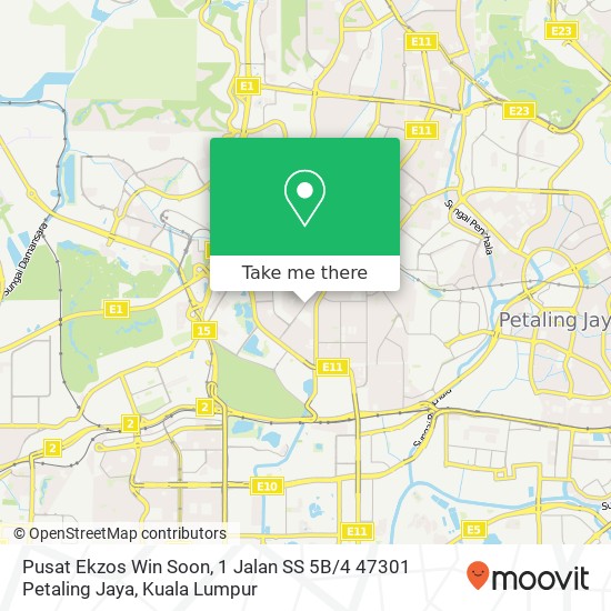 Pusat Ekzos Win Soon, 1 Jalan SS 5B / 4 47301 Petaling Jaya map