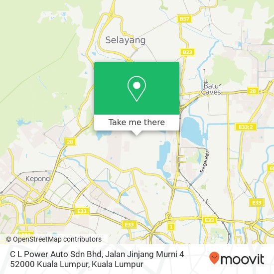C L Power Auto Sdn Bhd, Jalan Jinjang Murni 4 52000 Kuala Lumpur map