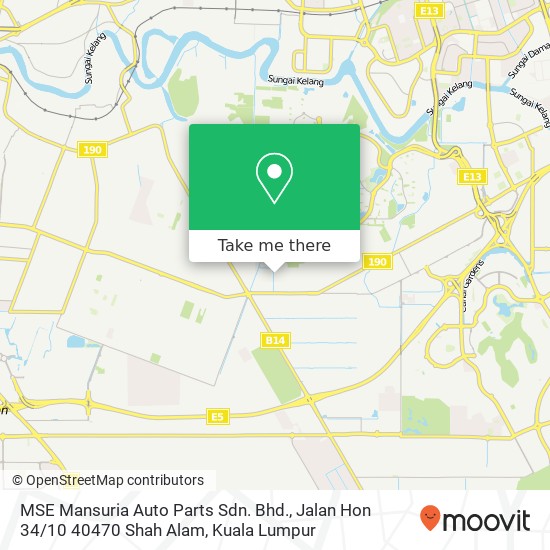 MSE Mansuria Auto Parts Sdn. Bhd., Jalan Hon 34 / 10 40470 Shah Alam map