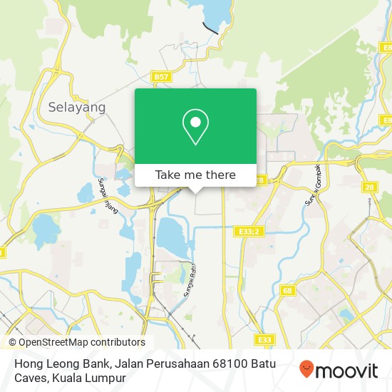 Peta Hong Leong Bank, Jalan Perusahaan 68100 Batu Caves