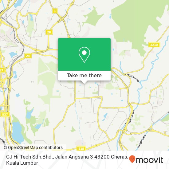 Peta CJ Hi-Tech Sdn.Bhd., Jalan Angsana 3 43200 Cheras
