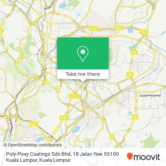 Peta Poly-Poxy Coatings Sdn Bhd, 18 Jalan Yew 55100 Kuala Lumpur