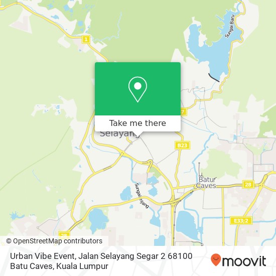 Peta Urban Vibe Event, Jalan Selayang Segar 2 68100 Batu Caves