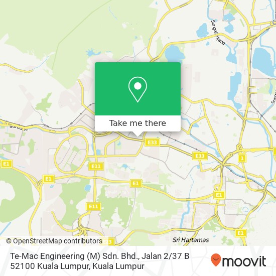 Te-Mac Engineering (M) Sdn. Bhd., Jalan 2 / 37 B 52100 Kuala Lumpur map