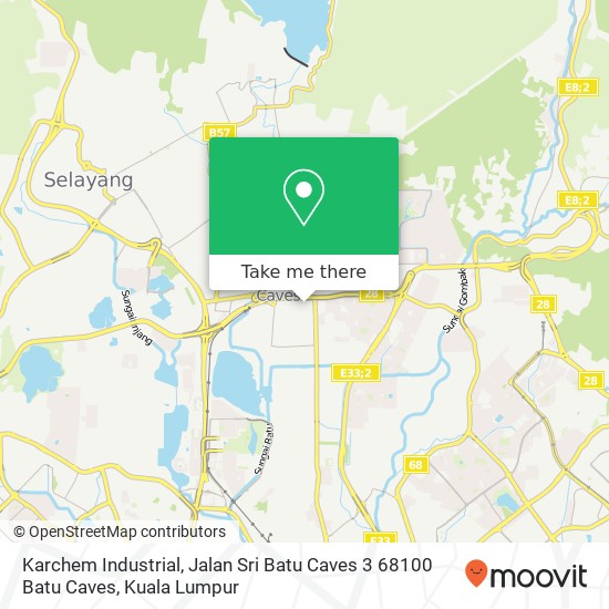 Peta Karchem Industrial, Jalan Sri Batu Caves 3 68100 Batu Caves