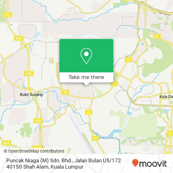 Peta Puncak Niaga (M) Sdn. Bhd., Jalan Bulan U5 / 172 40150 Shah Alam