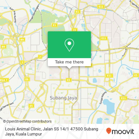 Louis Animal Clinic, Jalan SS 14 / 1 47500 Subang Jaya map