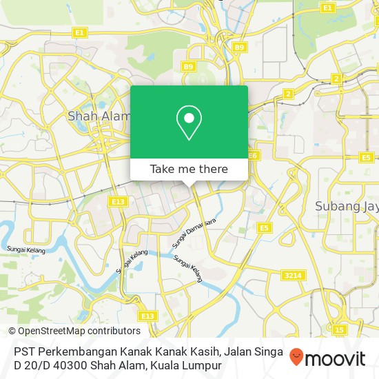 PST Perkembangan Kanak Kanak Kasih, Jalan Singa D 20 / D 40300 Shah Alam map