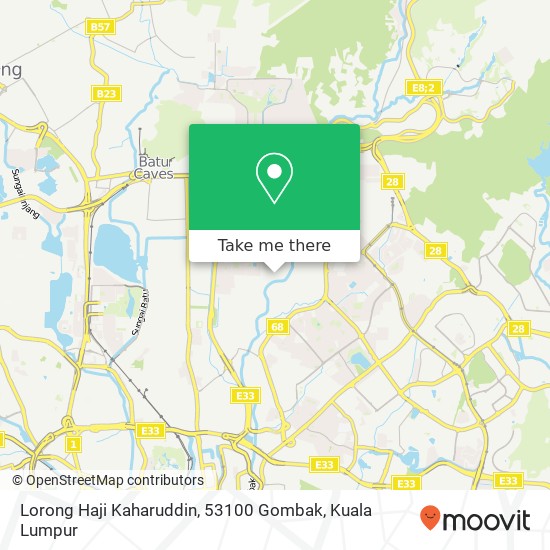 Peta Lorong Haji Kaharuddin, 53100 Gombak