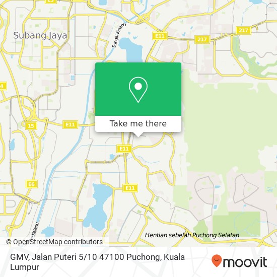 GMV, Jalan Puteri 5 / 10 47100 Puchong map