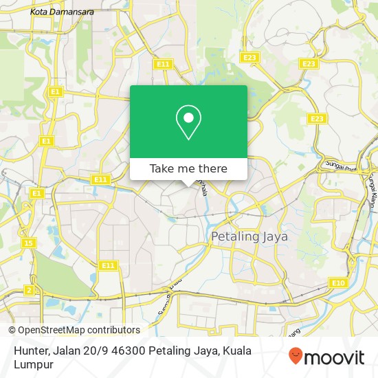 Peta Hunter, Jalan 20 / 9 46300 Petaling Jaya