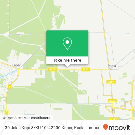 Peta 30 Jalan Kopi 8 / KU 10, 42200 Kapar