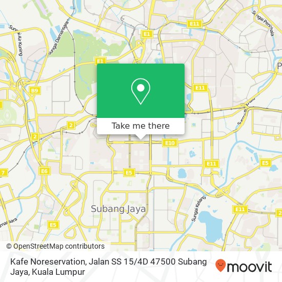 Peta Kafe Noreservation, Jalan SS 15 / 4D 47500 Subang Jaya