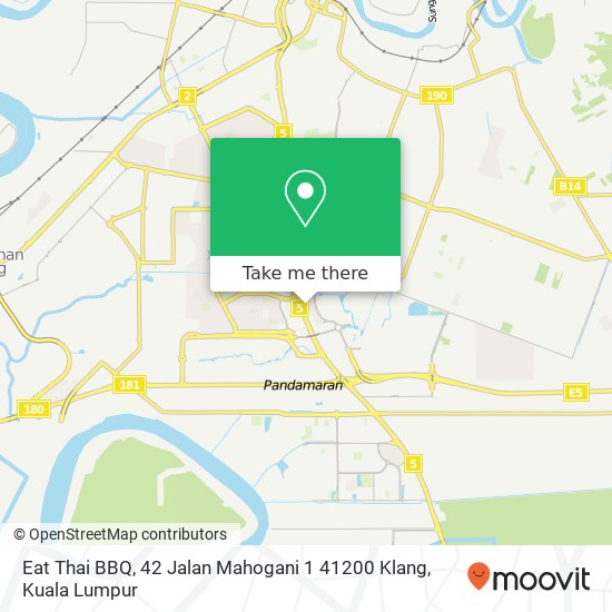Peta Eat Thai BBQ, 42 Jalan Mahogani 1 41200 Klang
