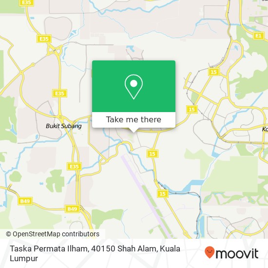 Peta Taska Permata Ilham, 40150 Shah Alam