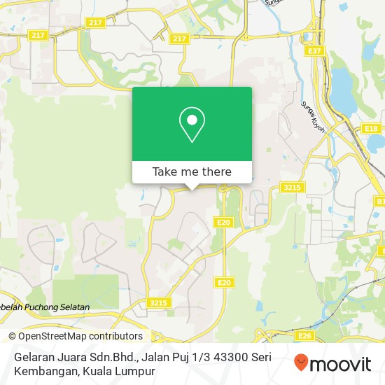 Gelaran Juara Sdn.Bhd., Jalan Puj 1 / 3 43300 Seri Kembangan map