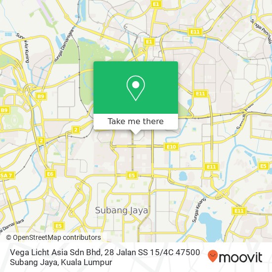 Peta Vega Licht Asia Sdn Bhd, 28 Jalan SS 15 / 4C 47500 Subang Jaya