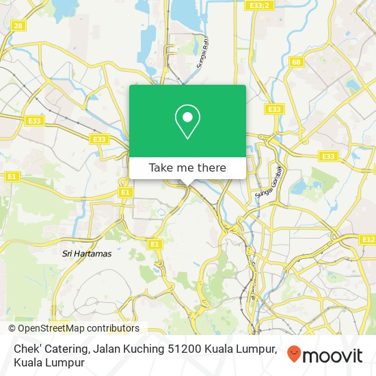 Peta Chek' Catering, Jalan Kuching 51200 Kuala Lumpur